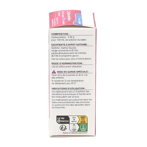 Carbocistéine 2 % Viatris sans sucre enfants sirop
