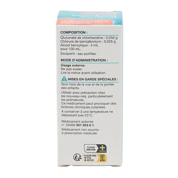 Chlorhexidine Benzalkonium Alcool benzylique