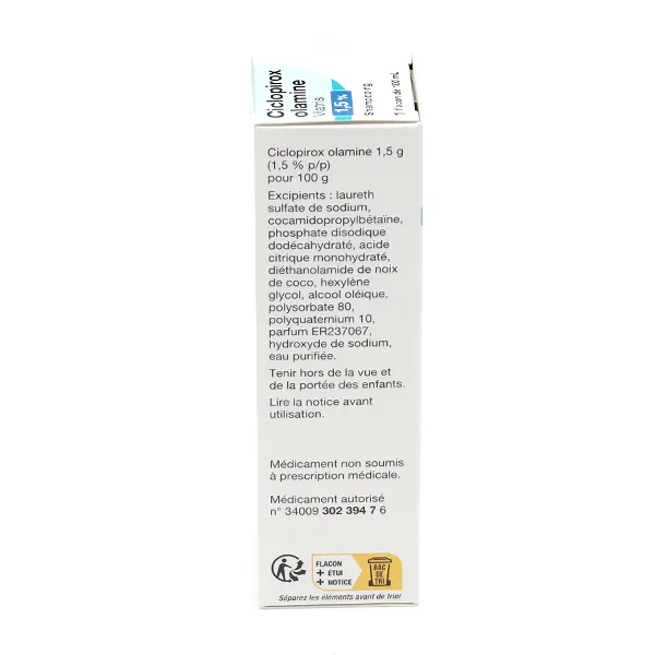 Ciclopirox olamine 1,5 % shampooing
