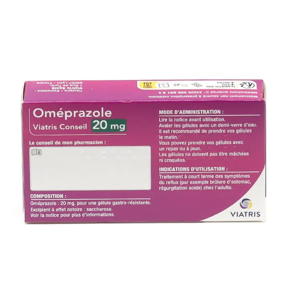 Omeprazole 20 mg gélule estomac