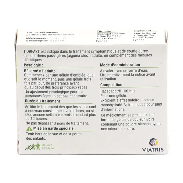 Tiorfast 100 mg gélule