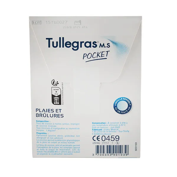 Tulle gras MS pansement interface