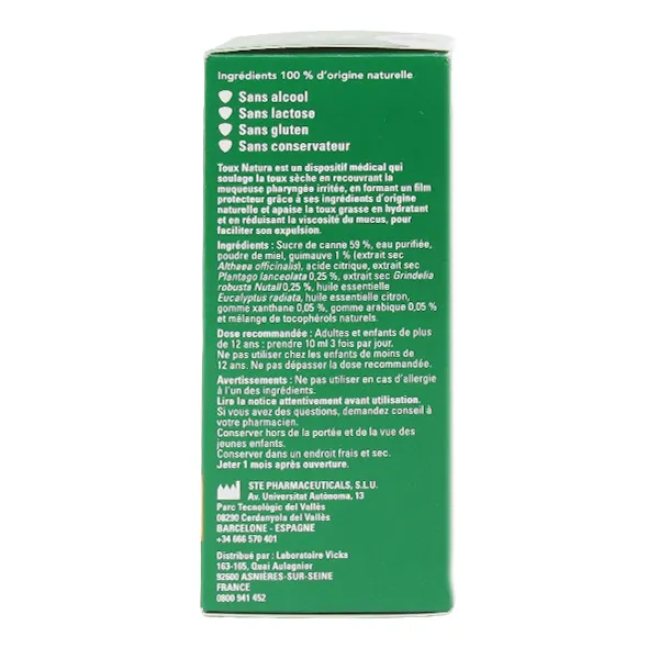 Vicks Natura sirop Toux sèche et grasse