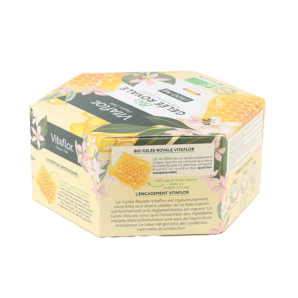 Vitaflor Gelée royale bio 1800 mg fortement dosée ampoules