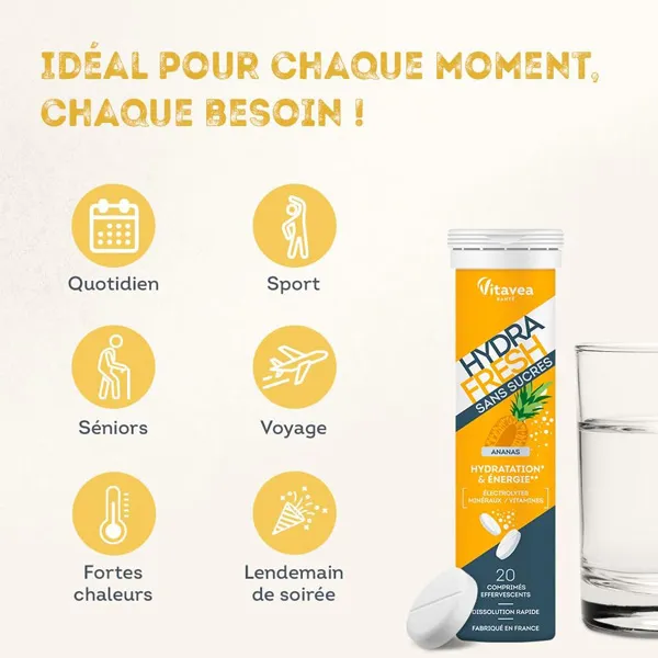 Vitavea Hydrafresh comprimé effervescent