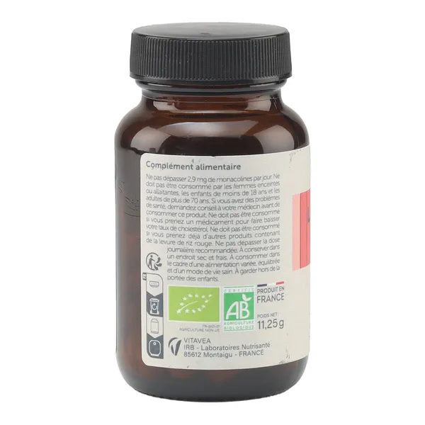 Vitavea Levure de riz rouge bio gélules