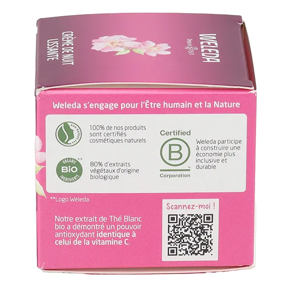 Weleda Crème de nuit lissante Rose musquée et Thé blanc Bio