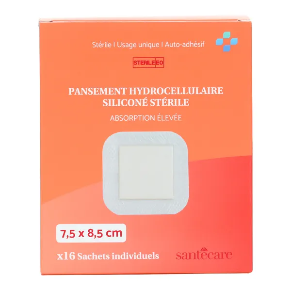 Pansement hydrocellulaire siliconé adhésif Santécare