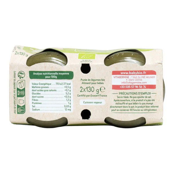 Babybio Petits Pots bébé Pomme de terre Epinard bio