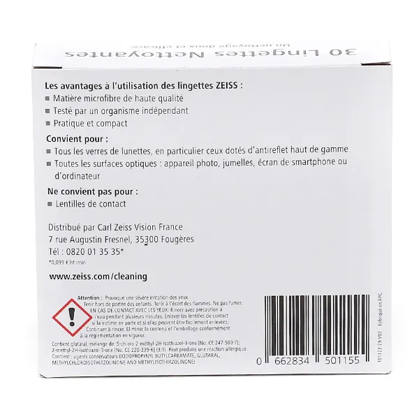 Zeiss lingette nettoyante pour lunettes