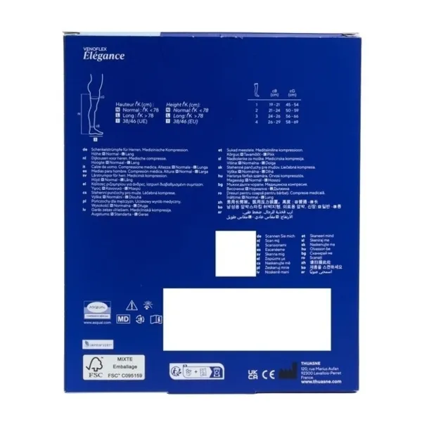 Venoflex Elégance Bas de Contention Homme Classe 3