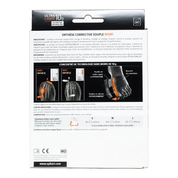 Epitact Sport Epithelium Flex 02 orthèse hallux valgus