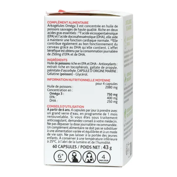 Arkogélules Oméga 3 capsules