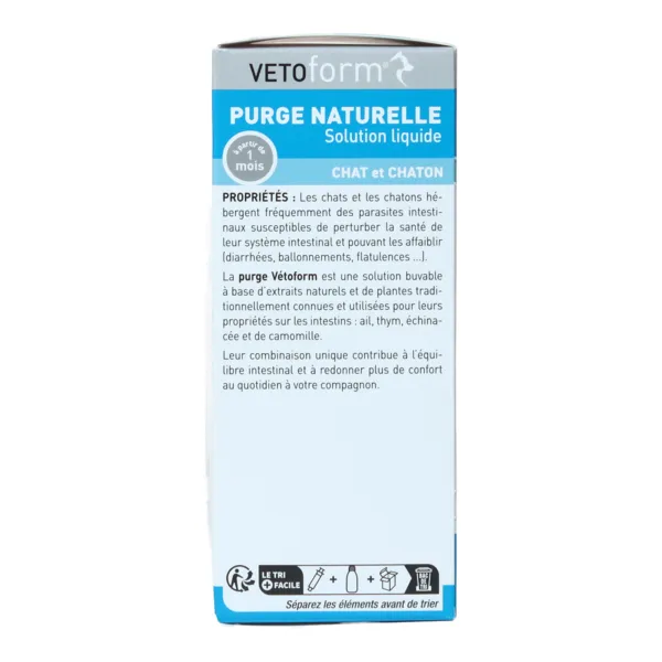 Vetoform Purge naturelle chat et chaton solution liquide