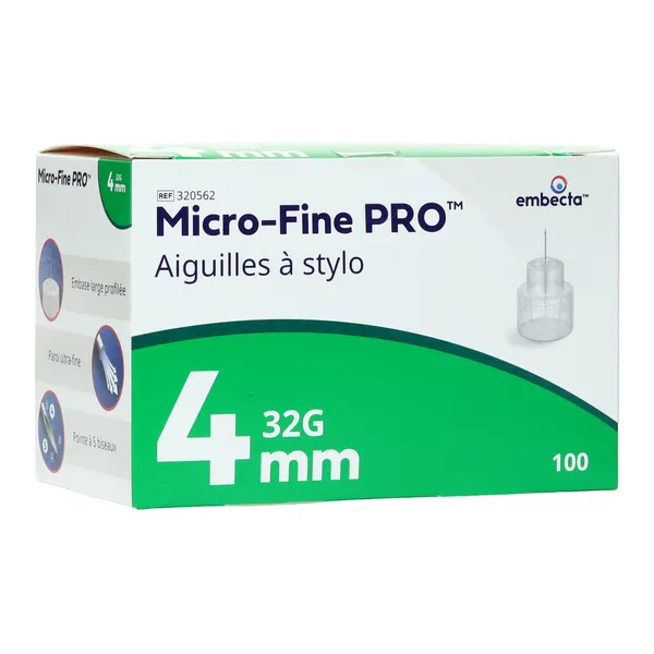 Micro Fine Ultra aiguille pour stylo à insuline x100