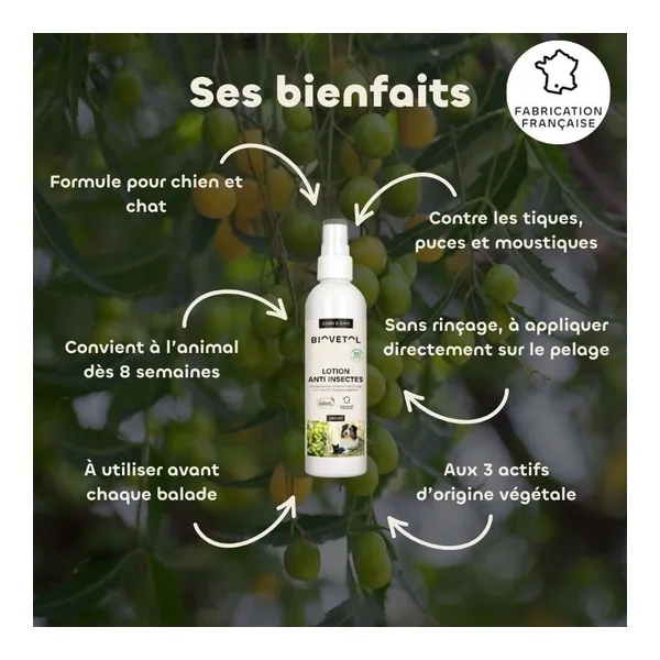Lotion anti insectes chien chat Biovetol