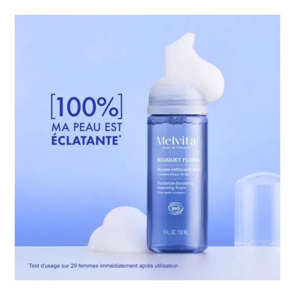 Melvita Bouquet floral Mousse nettoyante éclat bio