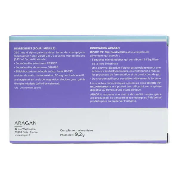 Aragan Biotic P3 Ballonnements gélules
