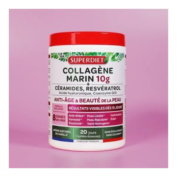 Super Diet Collagène marin 10 g Anti âge et beauté de la peau poudre