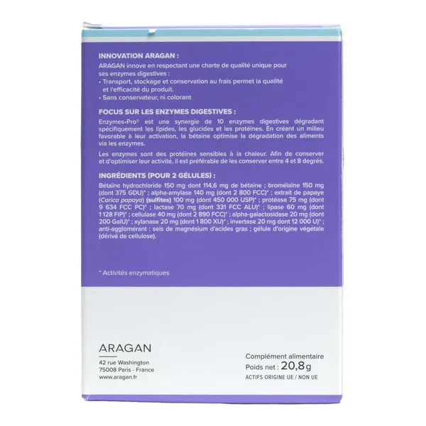 Aragan Enzymes Pro gélules