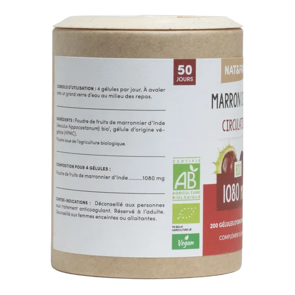 Nat et Form Ecoresponsable Marron d'inde bio gélules