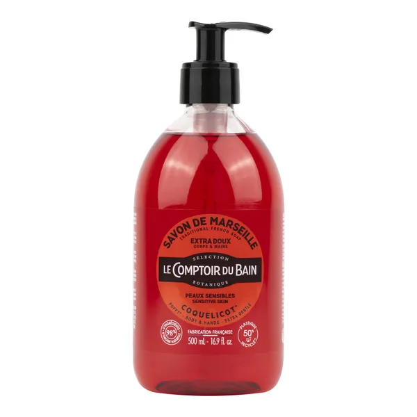 Le Comptoir du Bain savon de Marseille liquide au  coquelicot