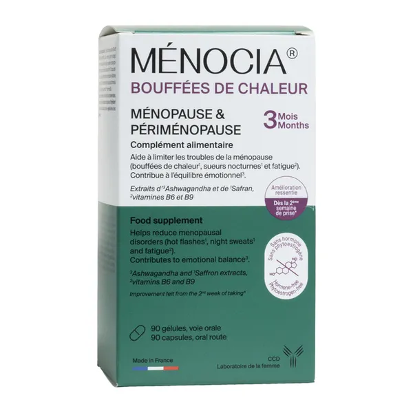 Ménocia Bouffées de chaleur Ménopause & Périménopause gélules