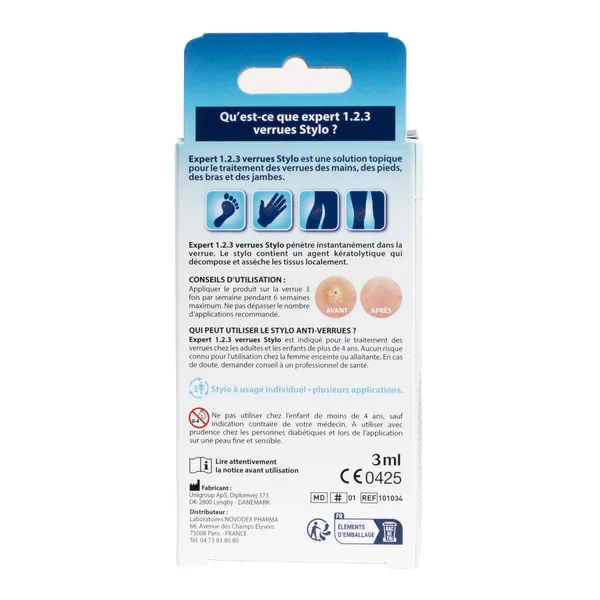 Stylo anti verrues Expert 123 Pieds et Mains