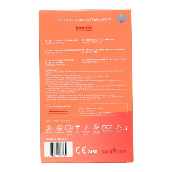 Pansement hydrocellulaire siliconé adhésif Santécare