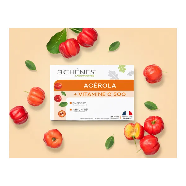 Les 3 Chênes Acérola 500 mg comprimés à croquer