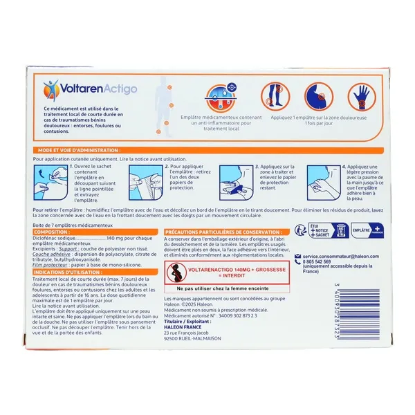Voltaren Actigo patch anti inflammatoire