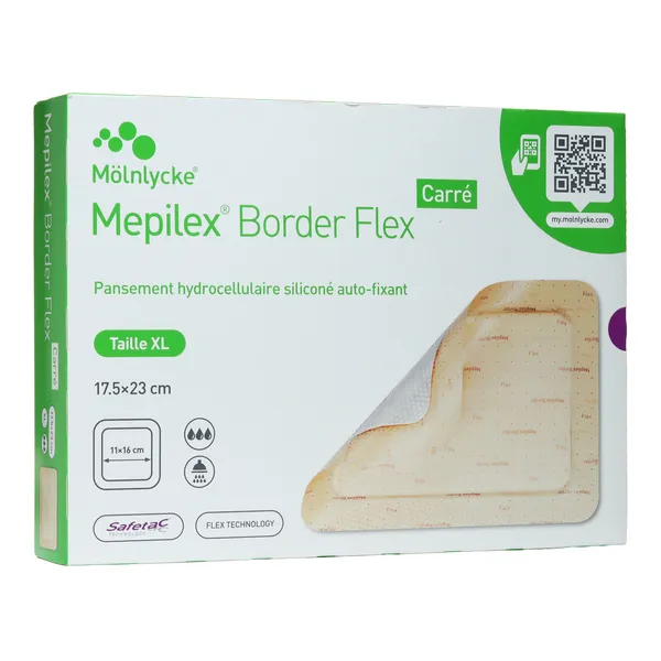 Mepilex Border Flex Carré Pansement hydrocellulaire