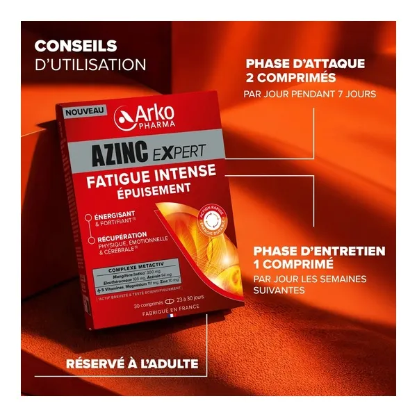 Azinc Expert Fatigue intense Epuisement comprimés