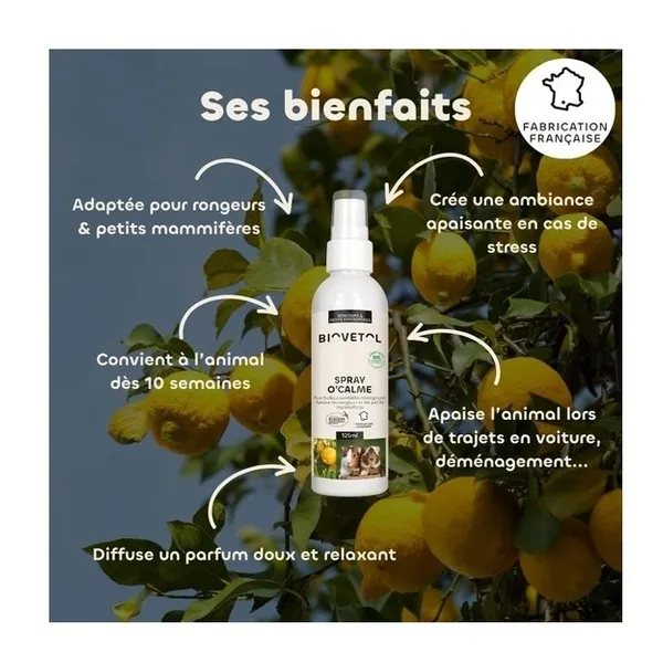 Spray O Calme rongeurs et petits mammifères Biovetol