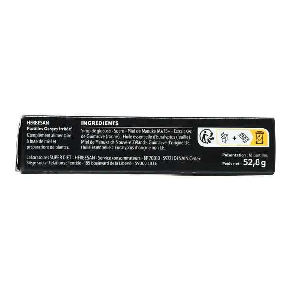 Herbesan Gorge irritée pastille