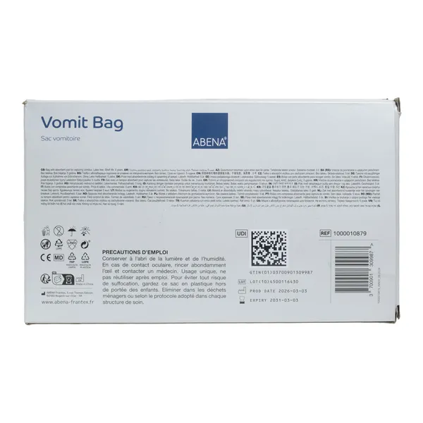 Abena Sac à vomi avec tampon absorbant