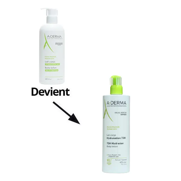 A Derma lait corps hydratation 72 h
