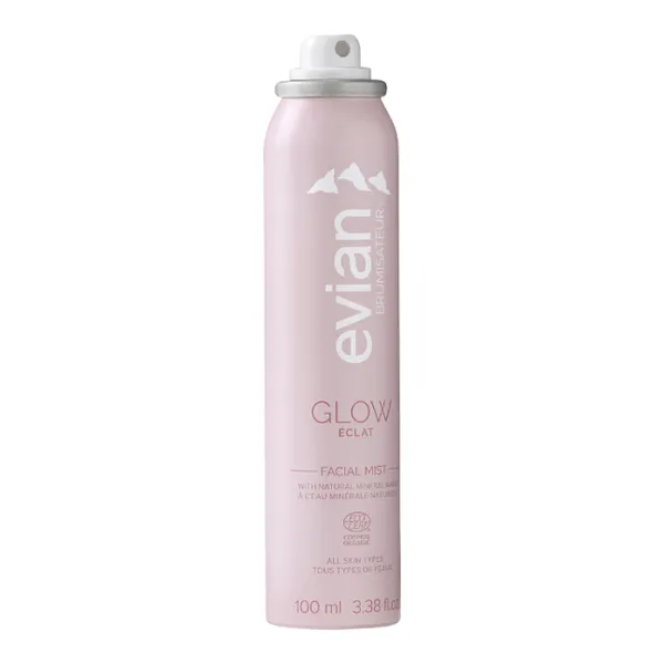Evian Brumisateur Glow Brume visage Eclat bio