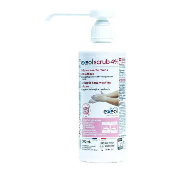 Exeol Scrub 4% Solution lavante mains antiseptique