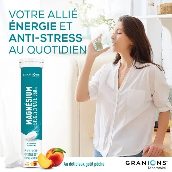 Granions Magnésium bisgycinate 360 mg comprimés effervescents
