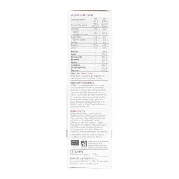 Pranarom Aromafemina confort menstruel Bio capsules