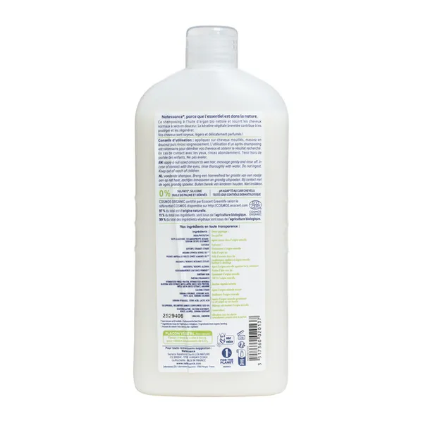 Natessance Shampooing nourrissant Argan et Kératine végétale  Bio