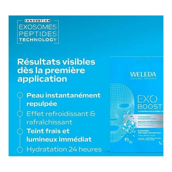 Weleda Exo Boost Masque tissu Hydrobounce à l'acide hyaluronique