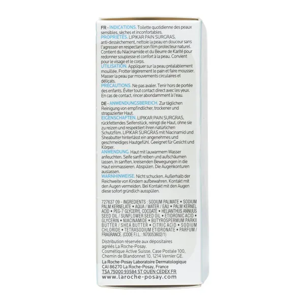 La Roche Posay Lipikar pain surgras anti dessèchement