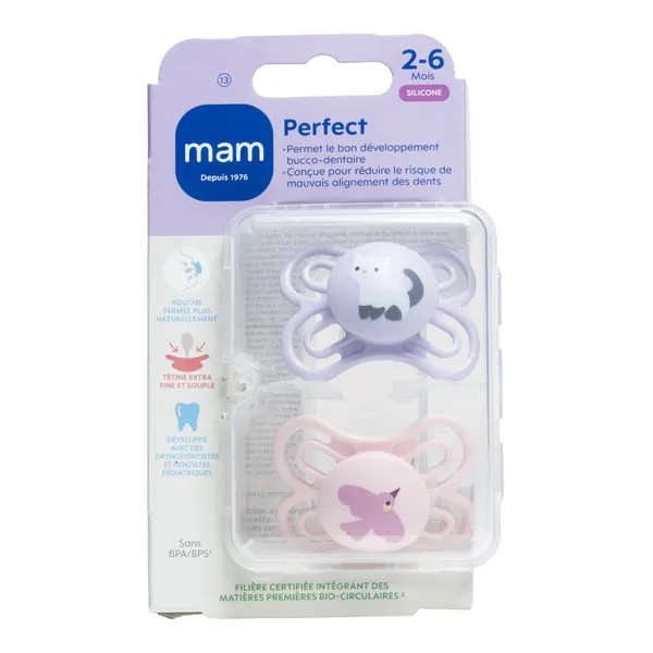 MAM Perfect Sucette silicone anatomique 2-6 mois