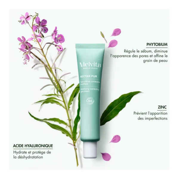 Melvita Nectar Pur Gel crème correcteur matifiant Bio