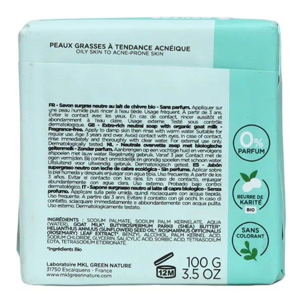 MKL Savon surgras Lait de chèvre bio
