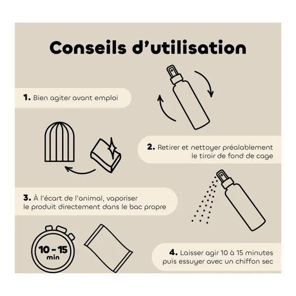 Spray assainissant cage oiseaux Biovetol