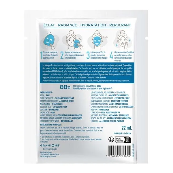 Granions Masque visage anti âge Eclat