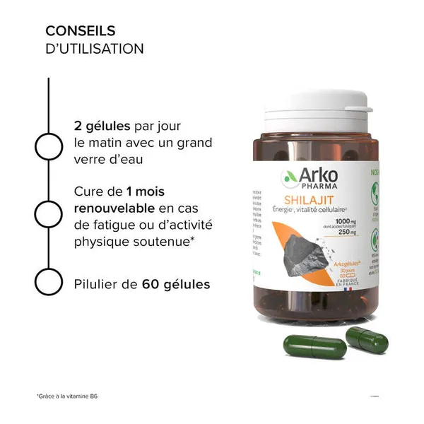 Arkogélules Shilajit gélules